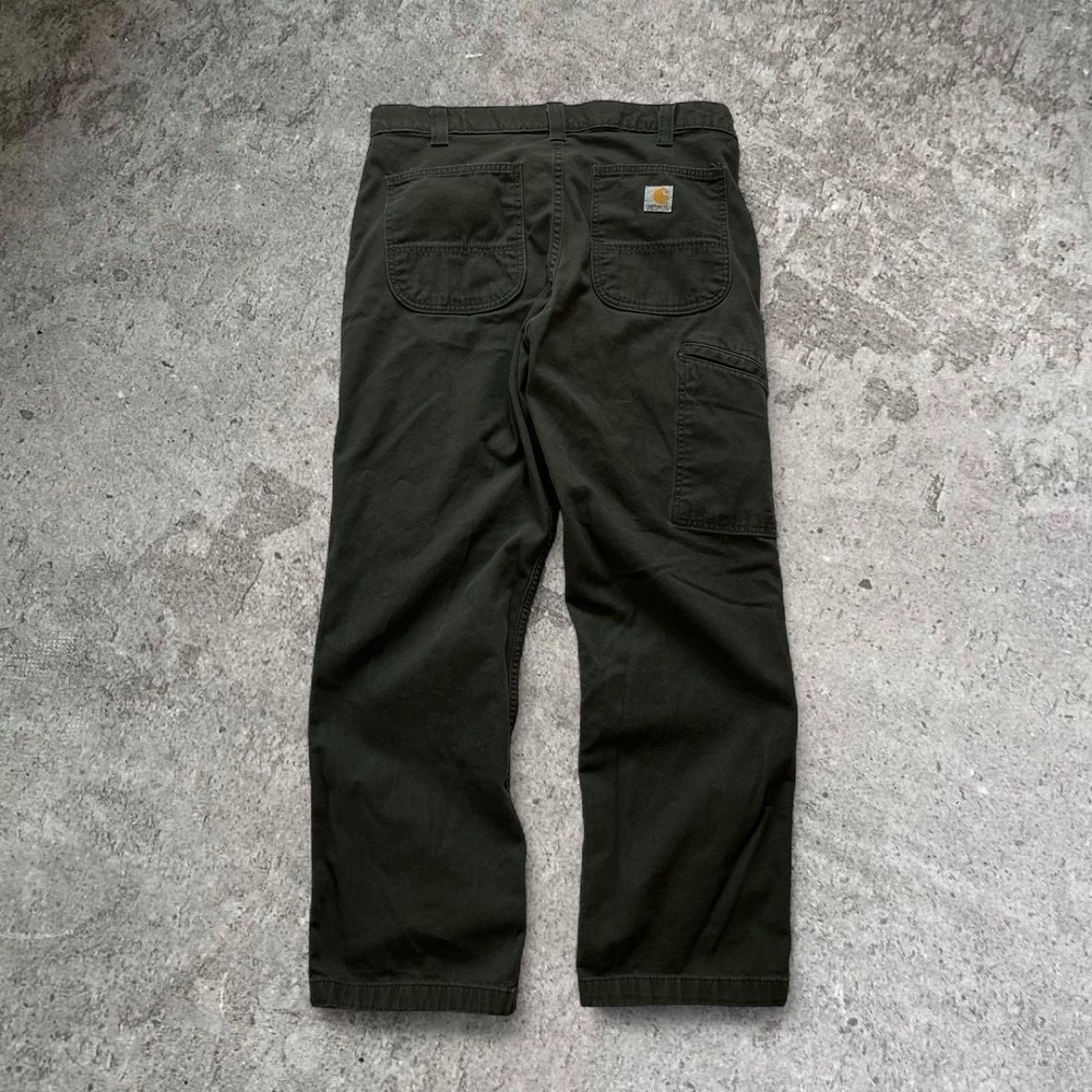 Carhartt Relaxed Straight Pants Mens 34x30 Peat Moss Green Grey 102291-306 Rigby